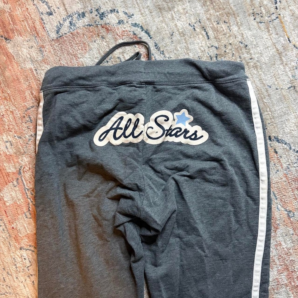 Arizona Jean Company Y2K All Stars Striped Wide Leg Sweatpants Grey Womens M